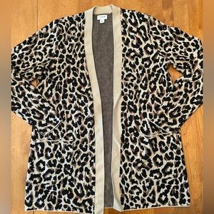 J.Crew Factory Open Front Leopard Print Cardigan